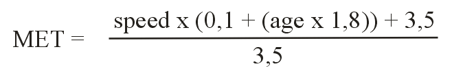 Расчетная формула MET в тренажёрах